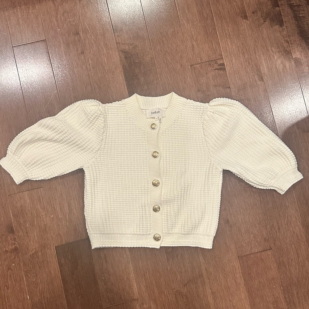 ba&sh Garance Cardigan in off white
